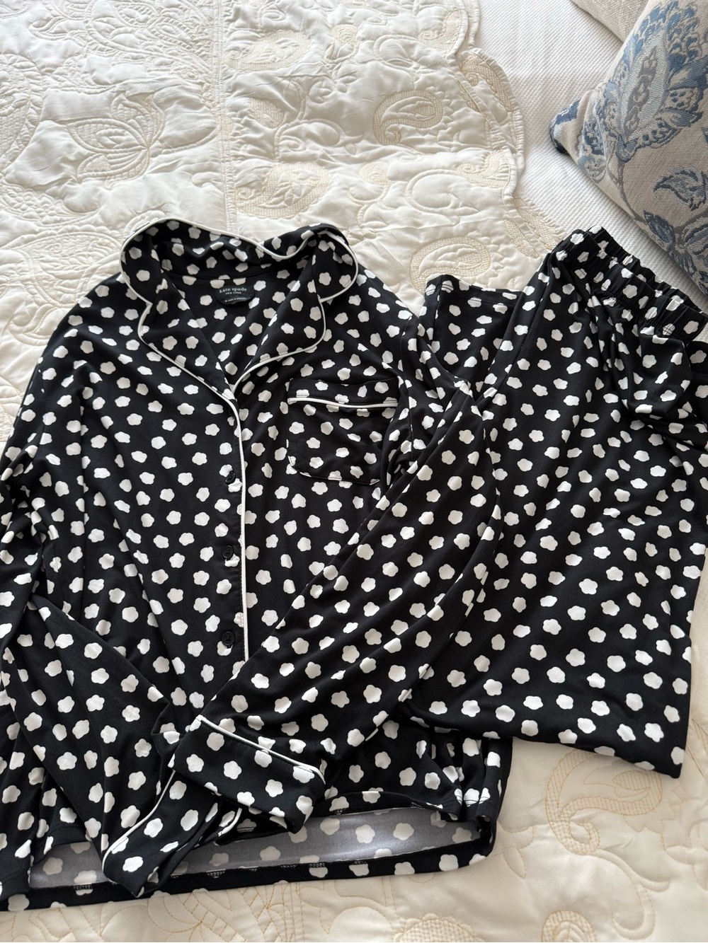 Kate Spade Women’s Black & White Polka Dot Pajama Set